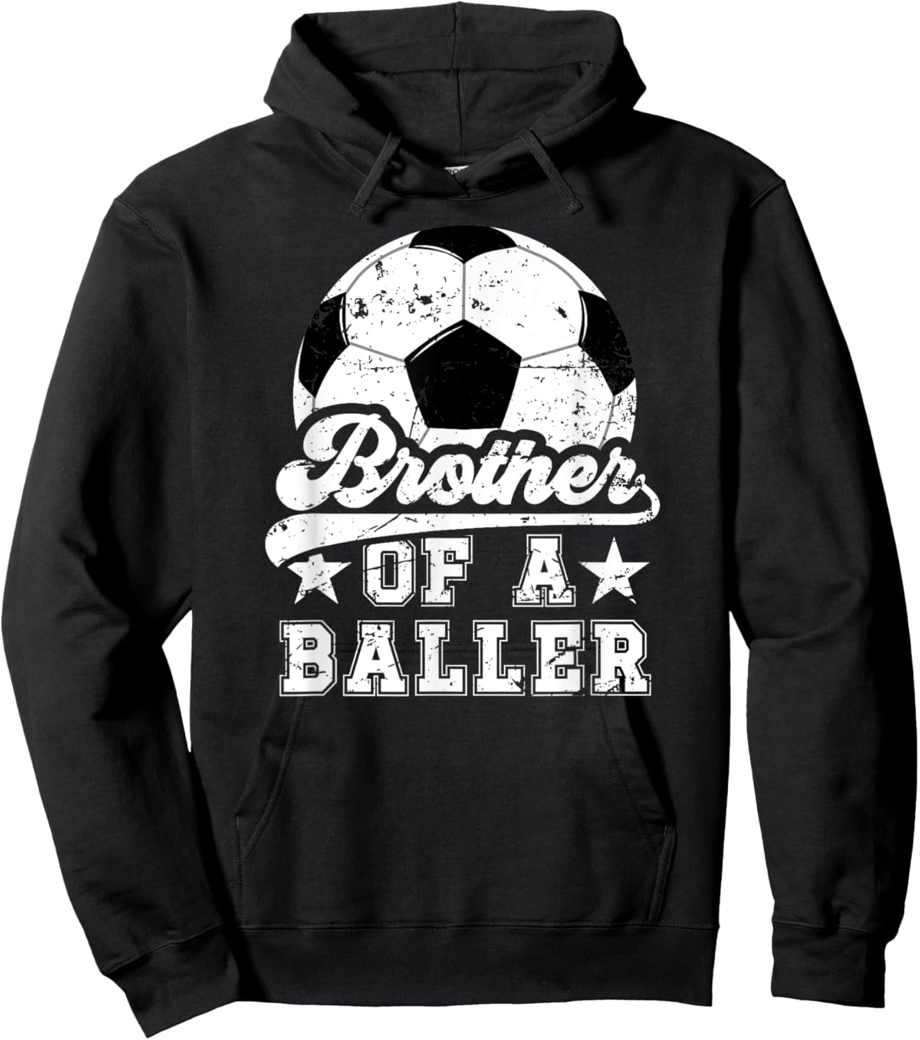 Brother Of A Baller Soccer Brother Of A Soccer Player Hoodie - Hoodie | Black