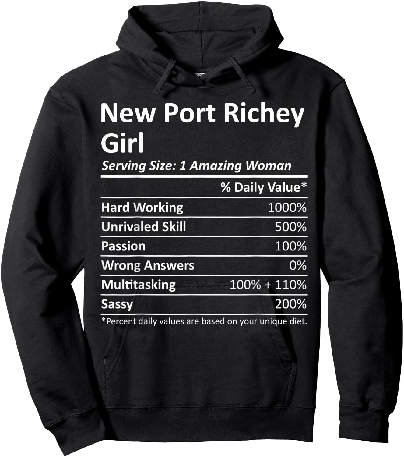 NEW PORT RICHEY GIRL FL FLORIDA Funny City Home Roots Gift Hoodie - Hoodie | Black