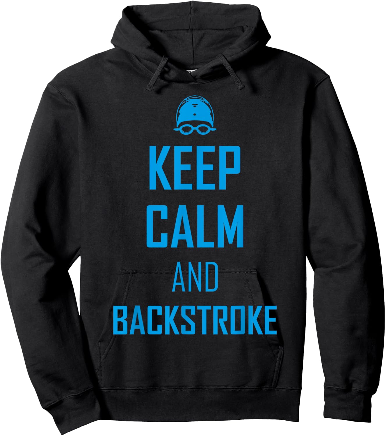 Keep calm and backstroke swim team funny Gift swimmer Hoodie - Hoodie | Black