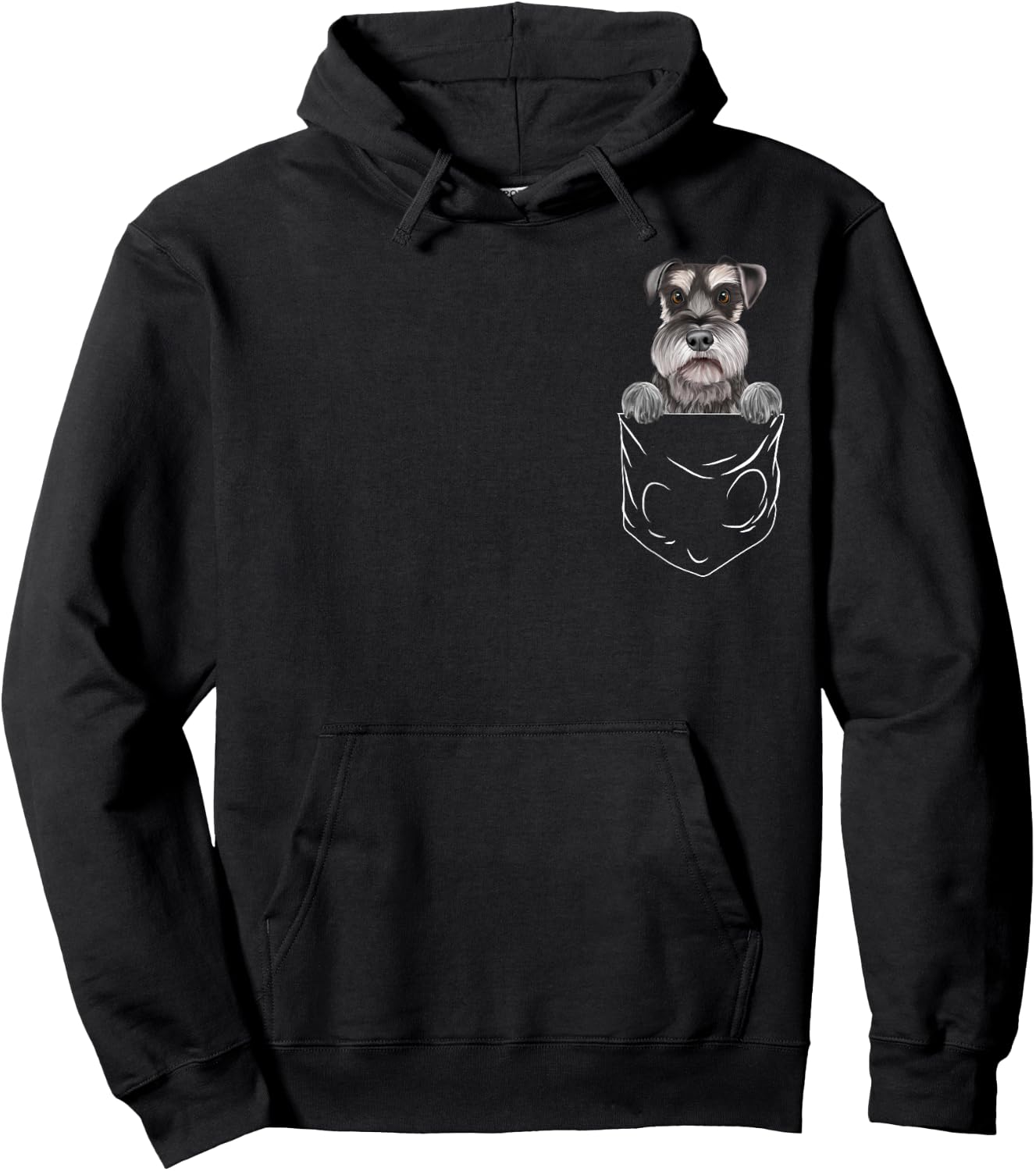 Dog In Pocket Miniature Schnauzer Funny Dog Lover Hoodie - Hoodie | Black