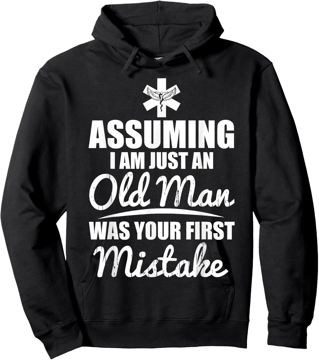 Old Man, EMT, Paramedic, Nurse funny Gift man ambulance Hoodie - Hoodie | Black
