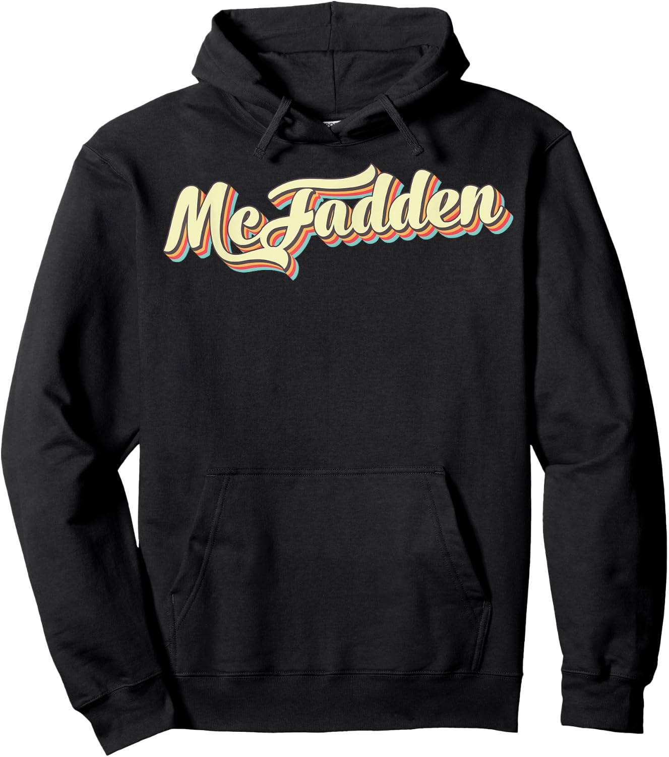 McFadden Retro Art Baseball Font Vintage Hoodie - Hoodie | Black