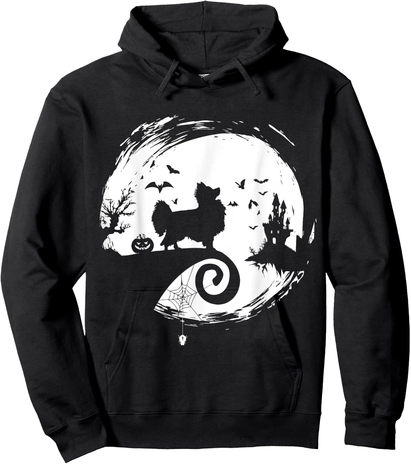 Papillon Halloween Costume Moon Silhouette Horror Creepy Hoodie - Hoodie | Black