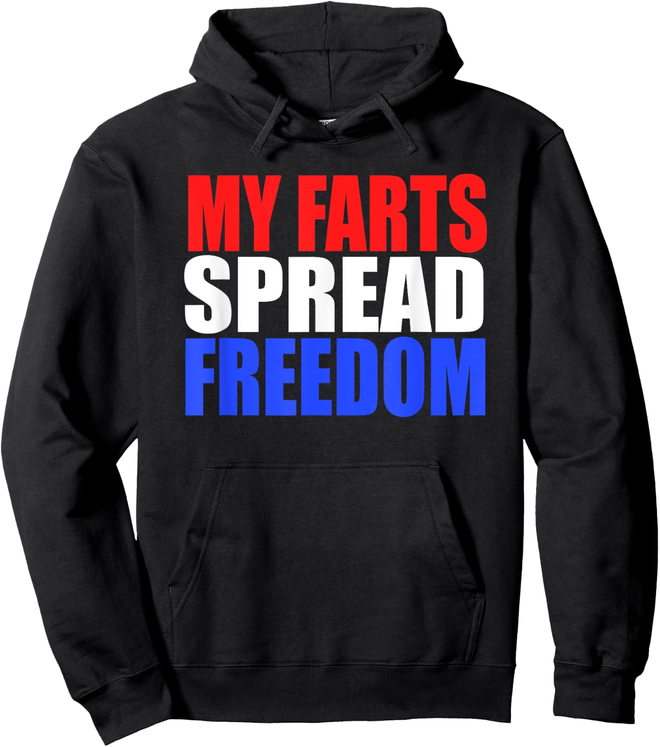 MY FARTS SPREAD FREEDOM Humorous & Fun Hillbilly Farting Hoodie - Hoodie | Black