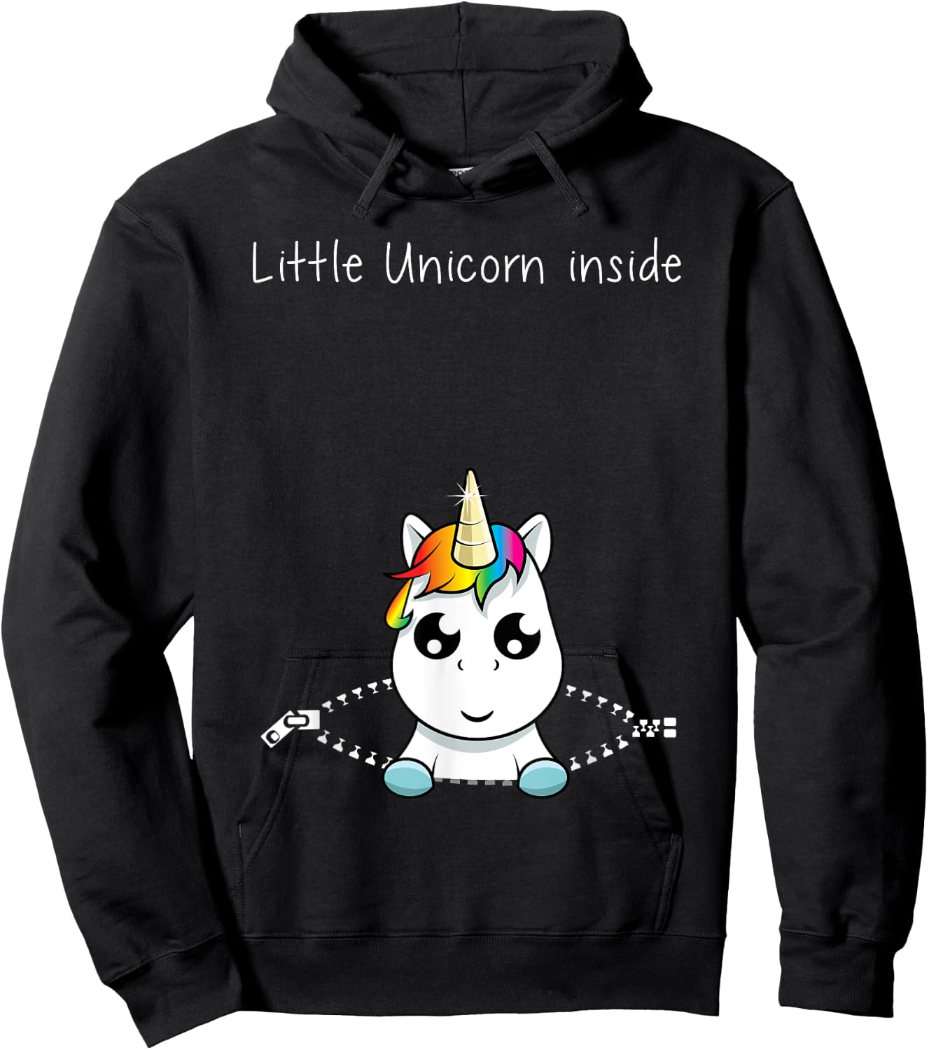 Its A Girl Pregnancy Announcement Gender Reveal Unicorn Gift Hoodie - Hoodie | Black