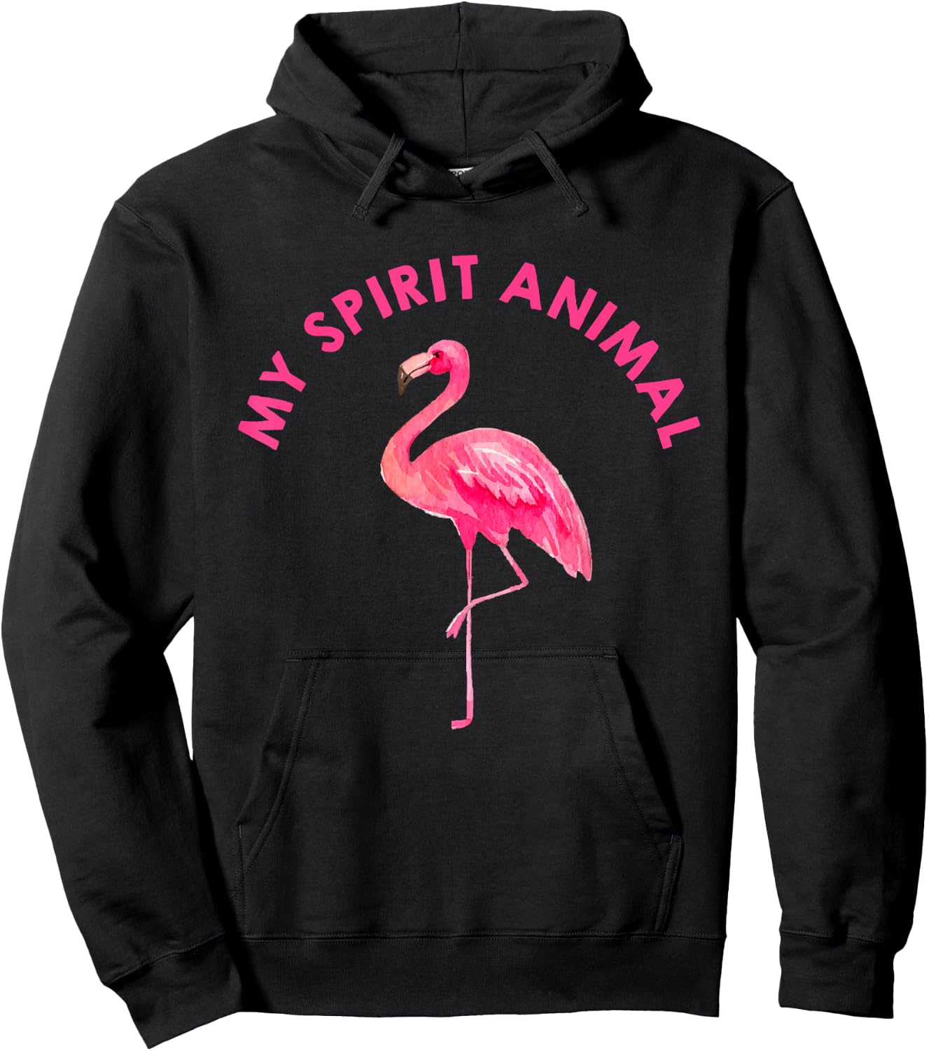 Flamingo Spirit Animal - Cute Flamingo Lover Hoodie - Hoodie | Black