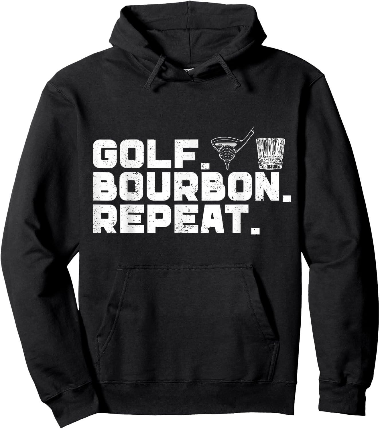 Golf Bourbon Repeat Golf & Bourbon Drinking Lover Hoodie - Hoodie | Black