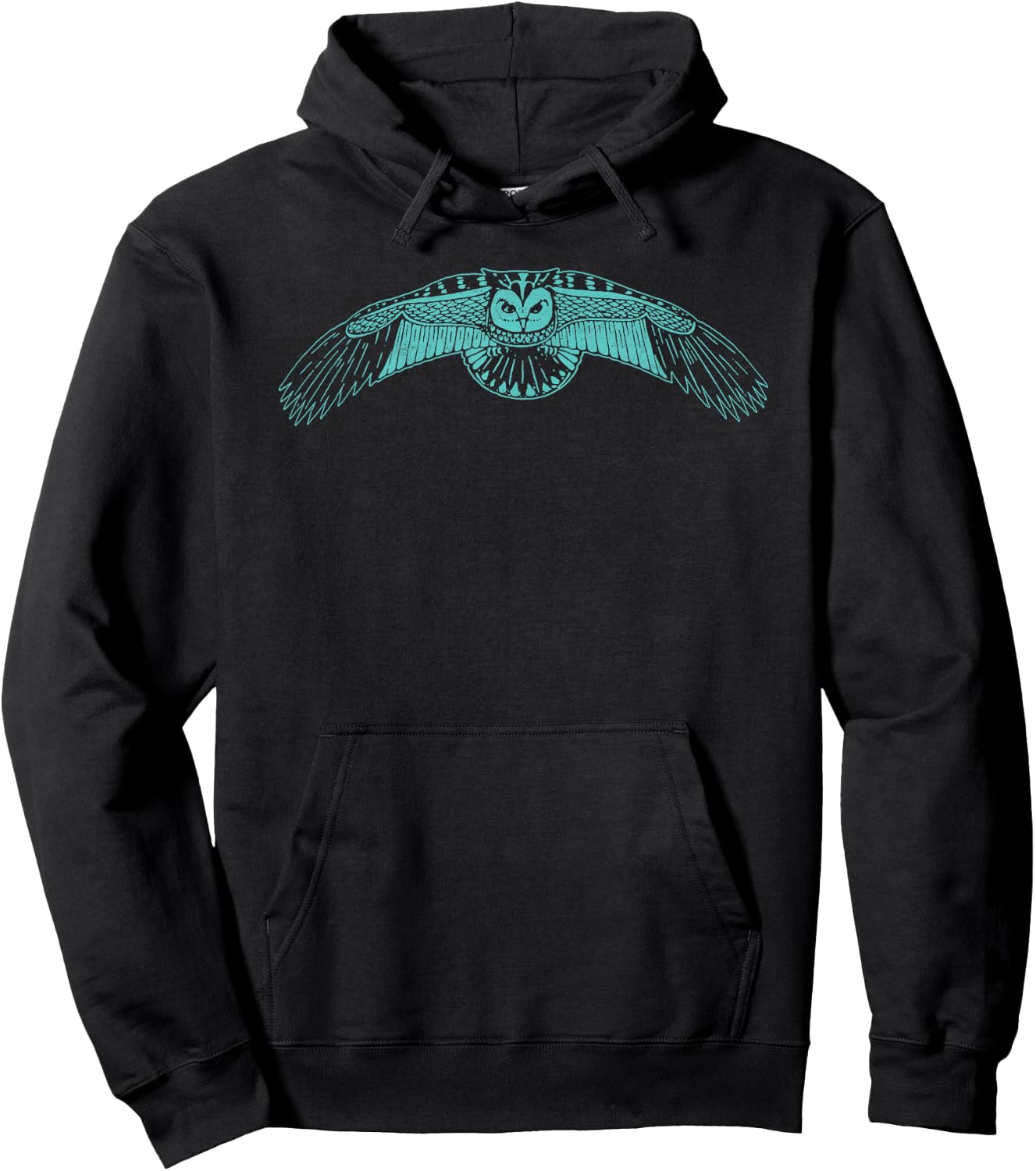 Vintage Owl Retro Style Artistic Minimalist Graphic Hoodie - Hoodie | Black