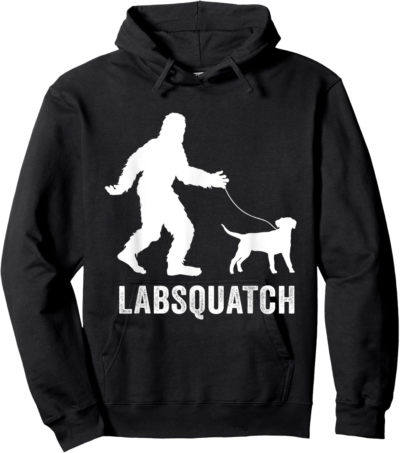 Labrador Retriever Funny Sasquatch Gifts | Bigfoot & Dogs Hoodie - Hoodie | Black