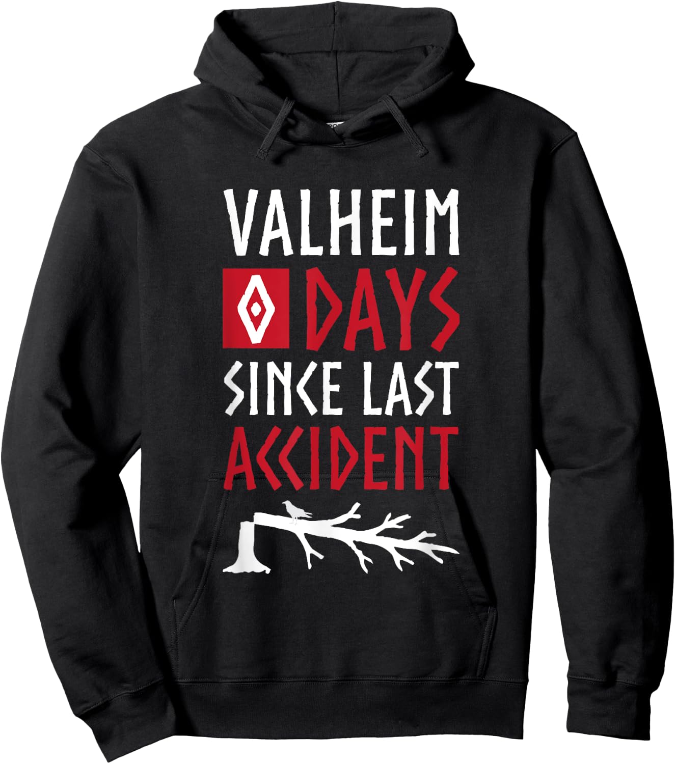 0 Days Since Last Accident - Valheim Norse Funny Gamer Hoodie - Hoodie | Black