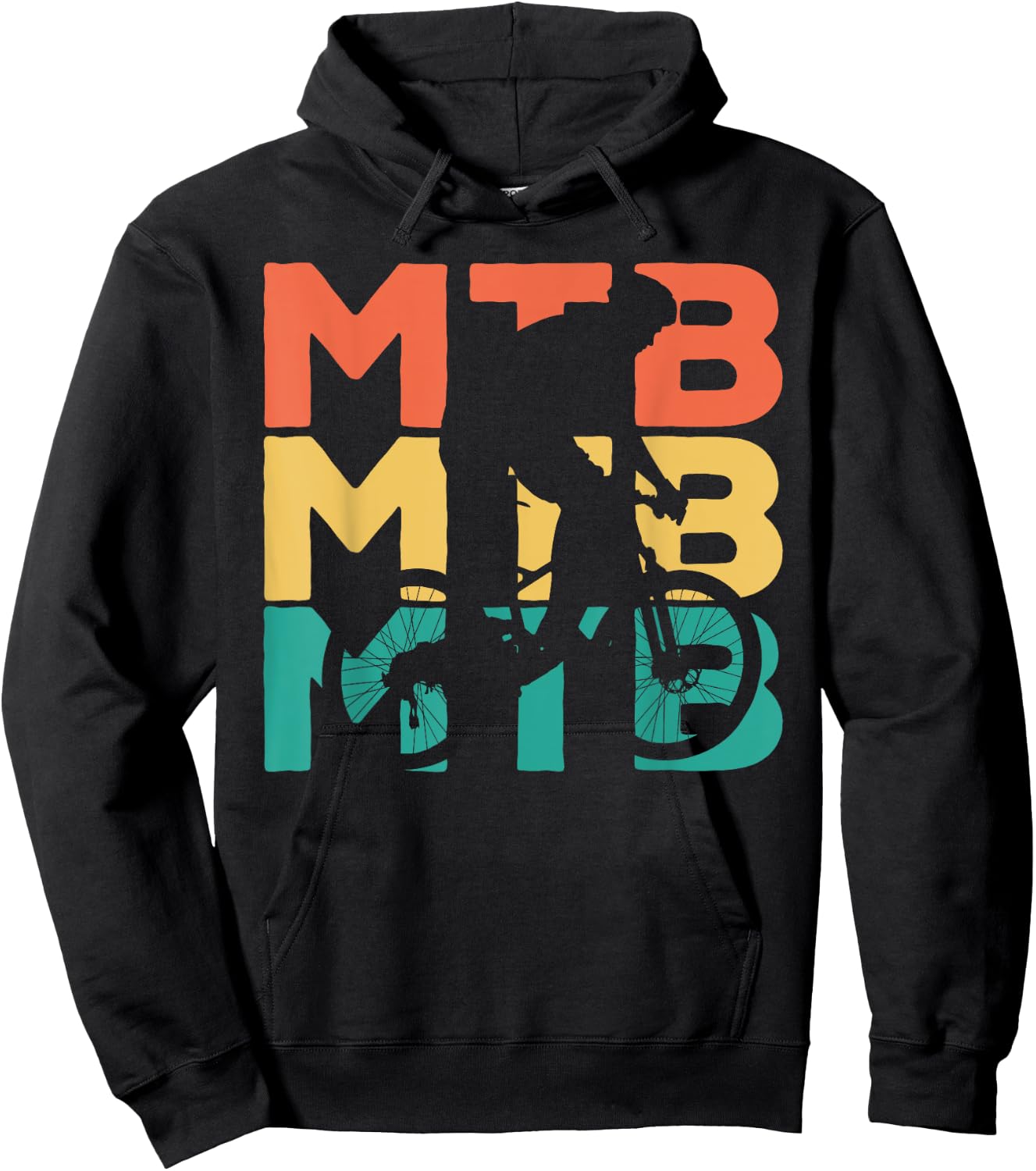 Retro Vintage MTB Gift Mountain Bikers Hoodie - Hoodie | Black