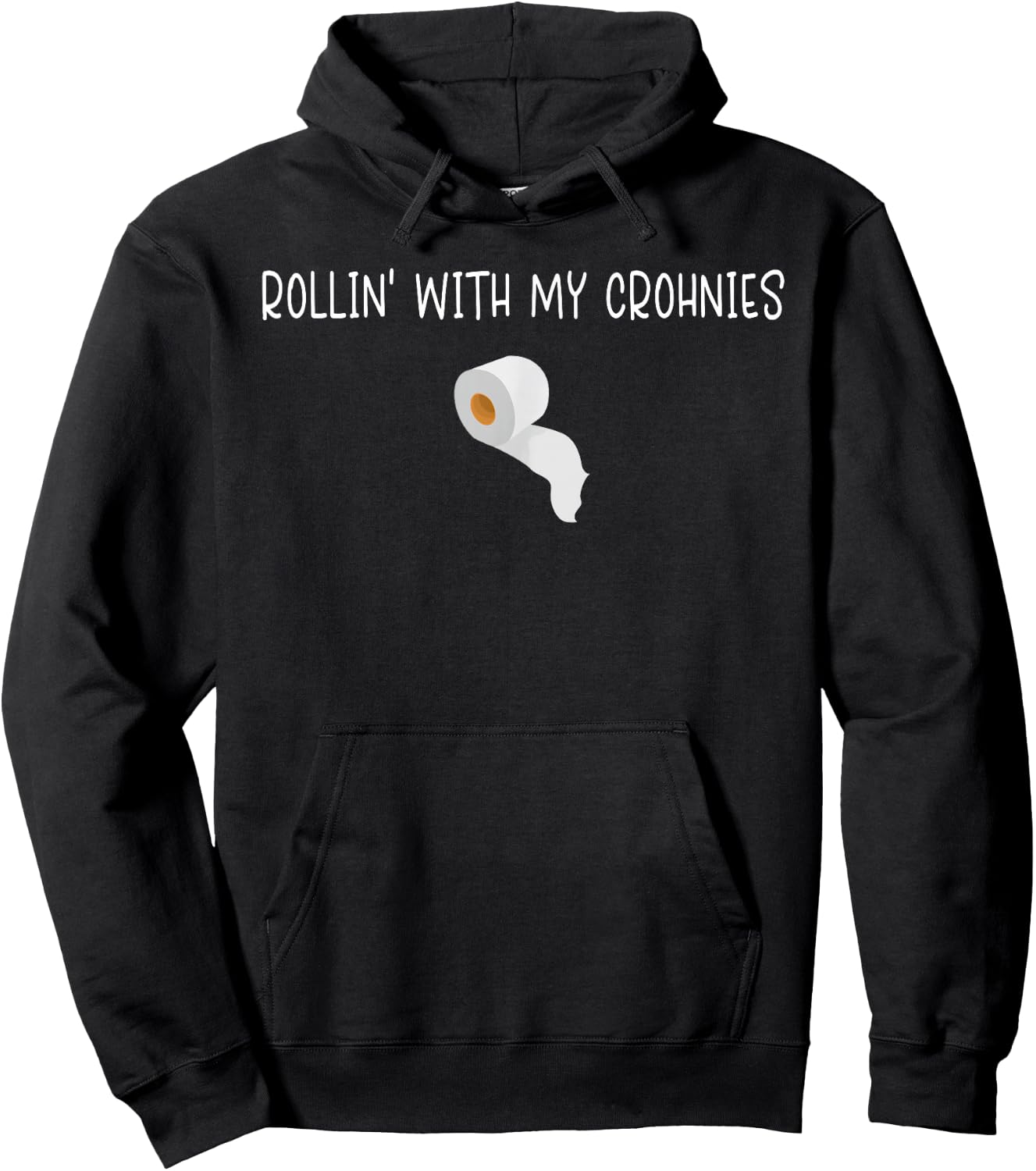 Funny Rollin With My Crohnies Crohns Disease Awareness Gift Hoodie - Hoodie | Black