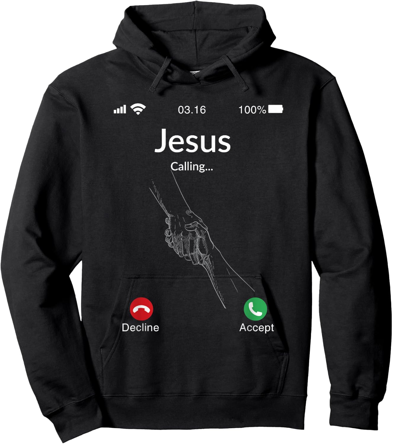 Christian Gift Jesus Is Calling Hoodie - Hoodie | Black