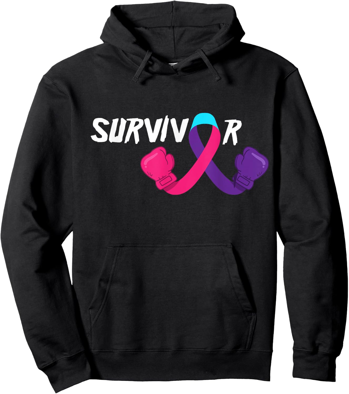 Thyroid Cancer Survivor Support Thyroid Cancer Awareness Hoodie - Hoodie | Black