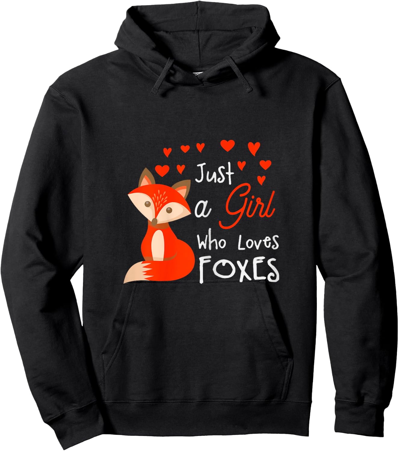 Just a girl who loves foxes - Cute looking fox Hoodie - Hoodie | Black