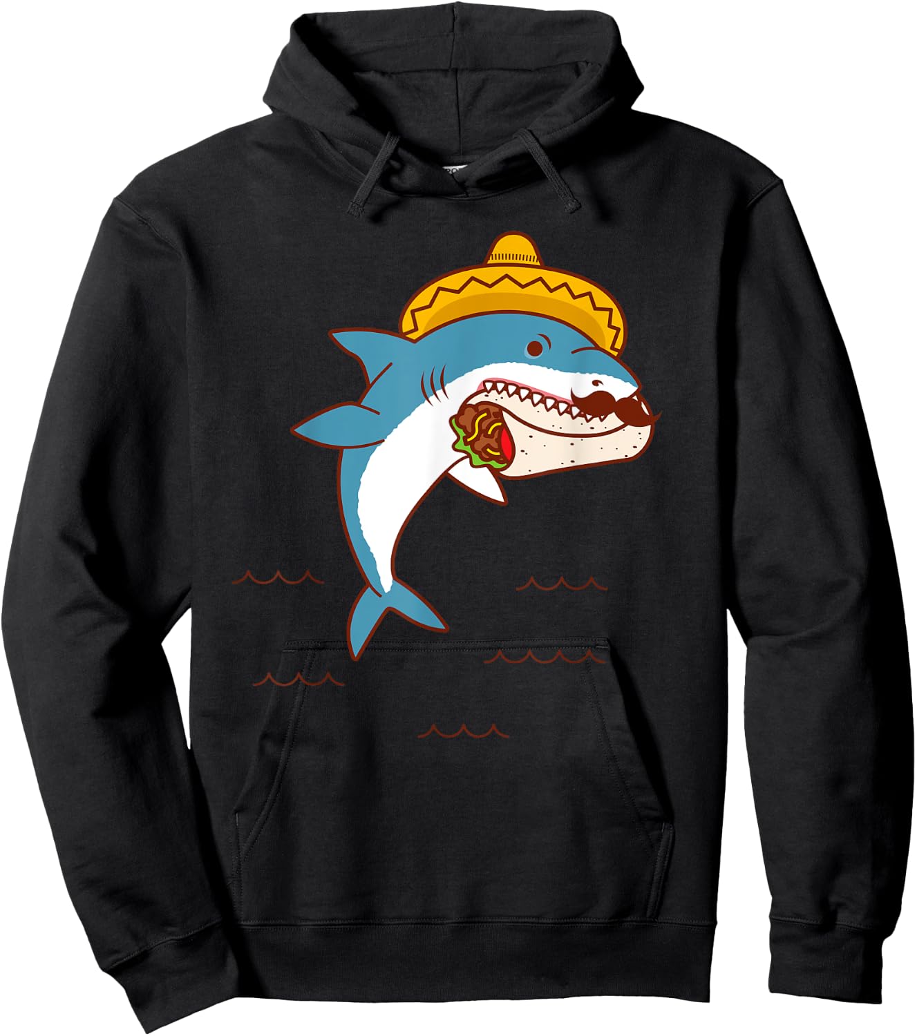 Mexican Shark Eating Burrito Hoodie - Hoodie | Black