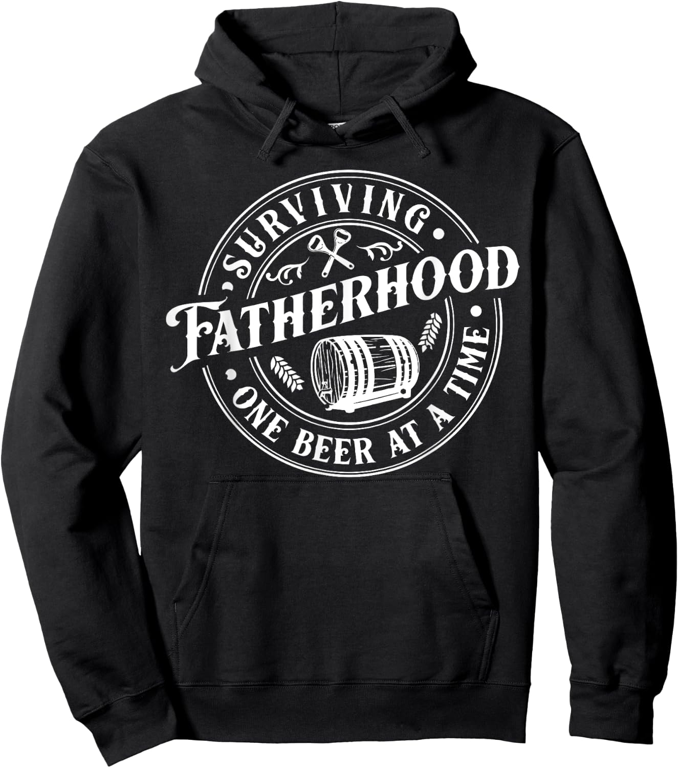 Surviving Fatherhood One Beer At A Time Daddy Father's Day Hoodie - Hoodie | Black