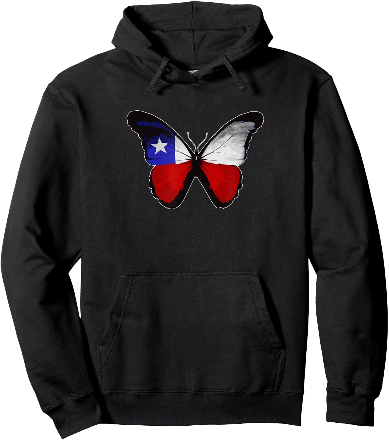 State Of Texas Flag Butterfly Hoodie - Hoodie | Black