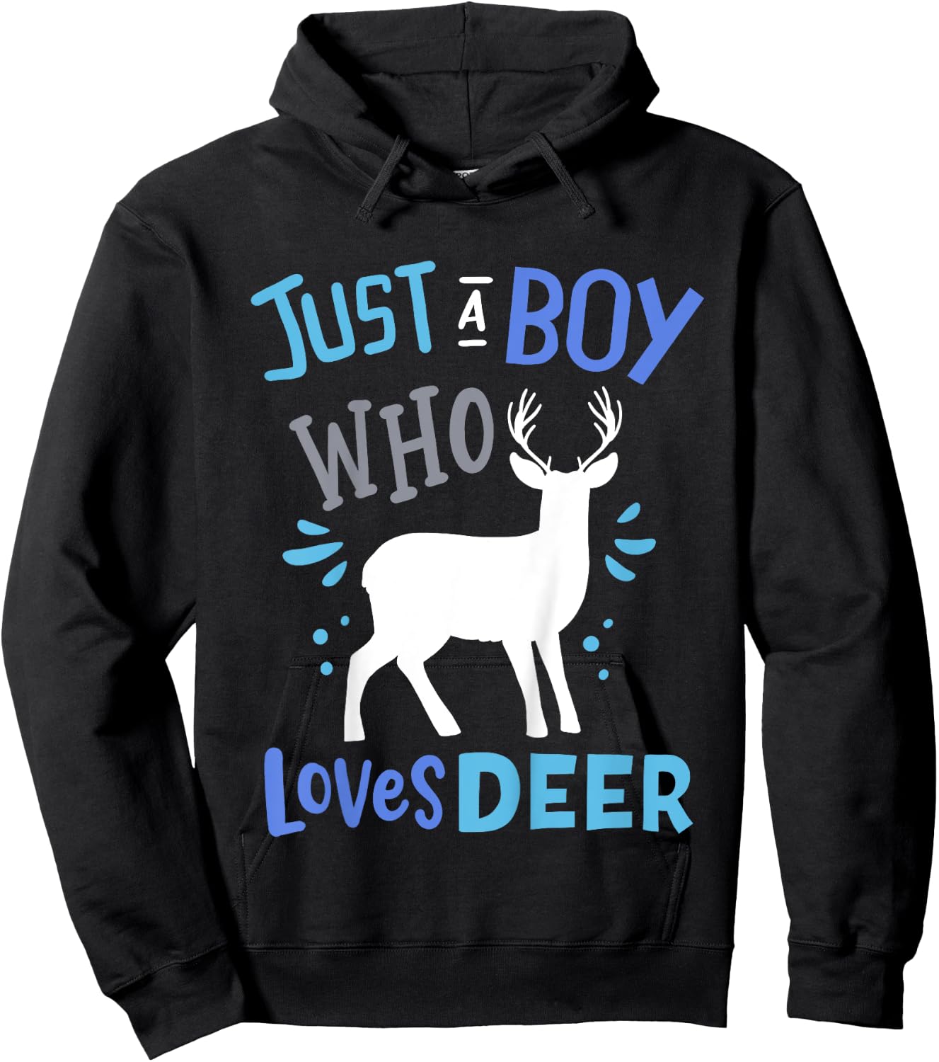 Kids Deer Just A Boy Who Loves Deer Gift Hoodie - Hoodie | Black