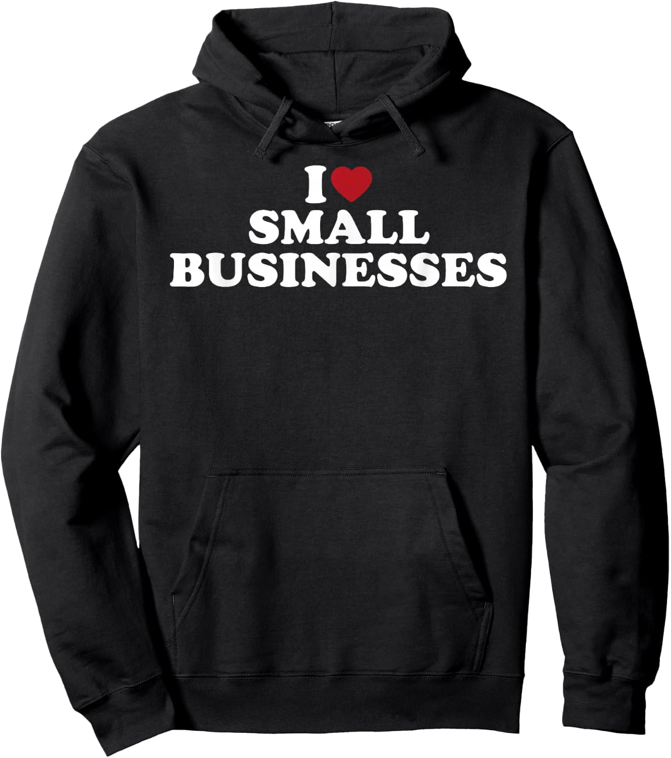 I Love Small Businesses Support Local Shops Heart Graphic Hoodie - Hoodie | Black