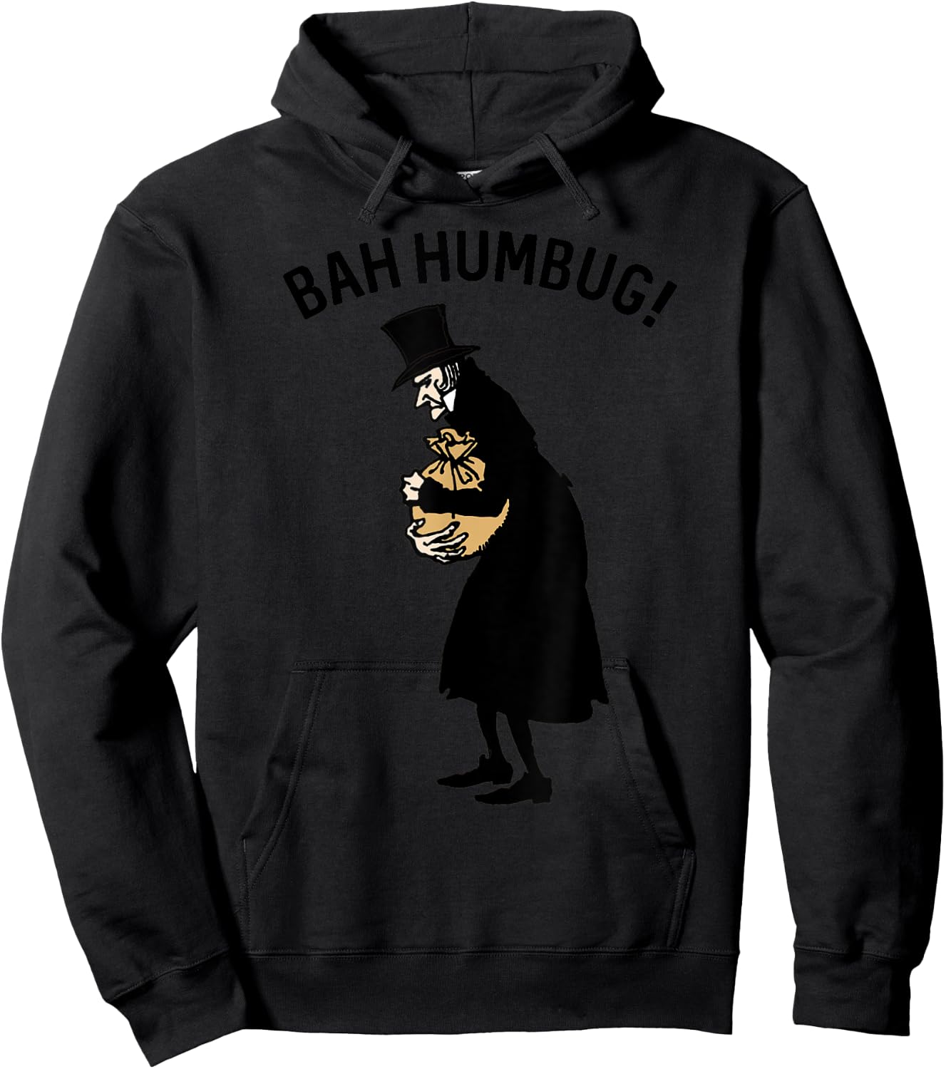 Vintage Ebenezer Scrooge Christmas Bah Humbug Scrooge Hoodie - Hoodie | Black
