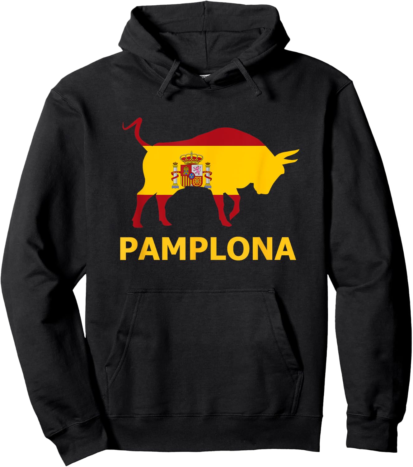 Pamplona Spain Spanish Bullfighting Running with the Bulls Hoodie - Hoodie | Black