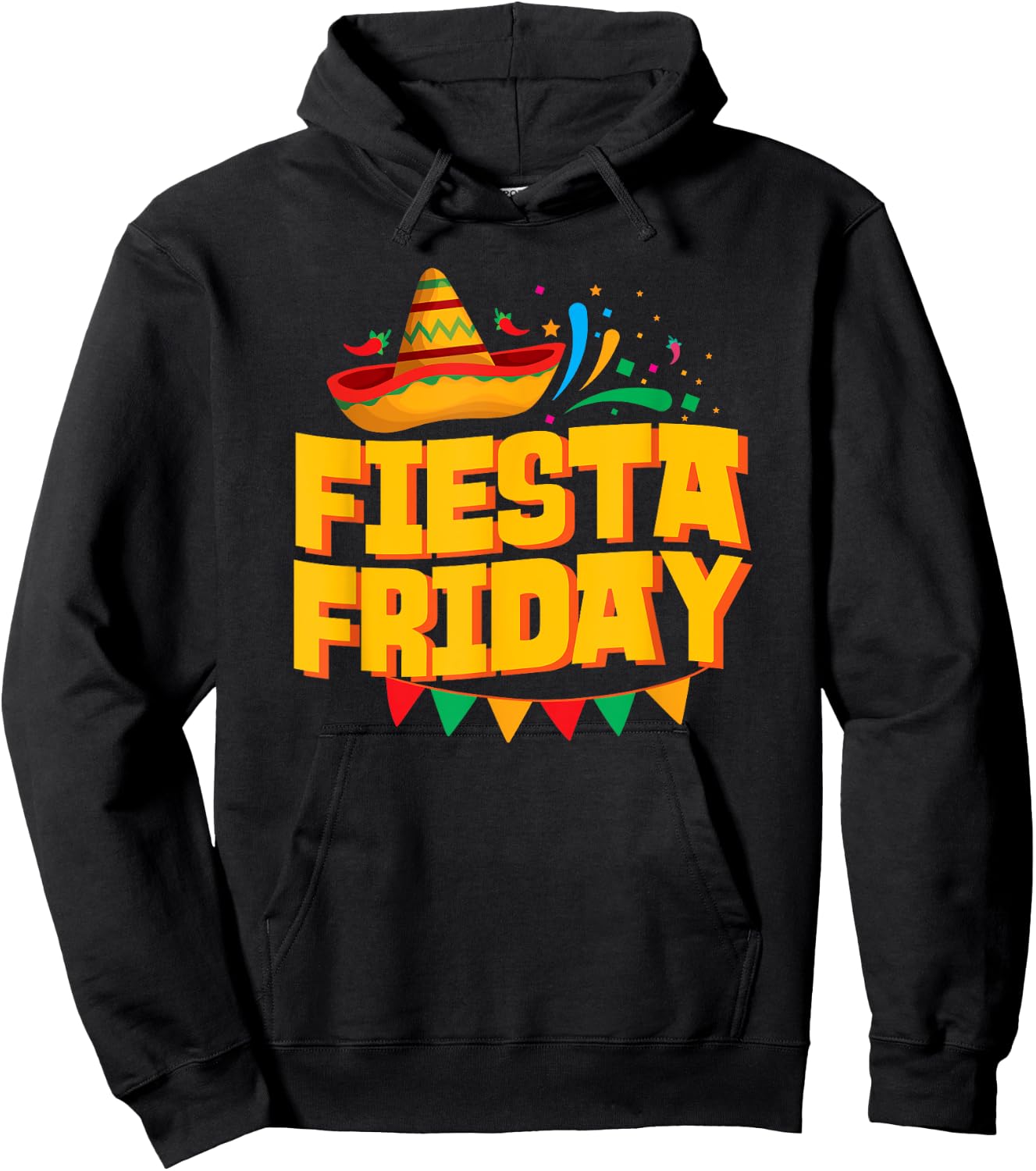 Fiesta Friday Celebration Sombrero Hoodie - Hoodie | Black