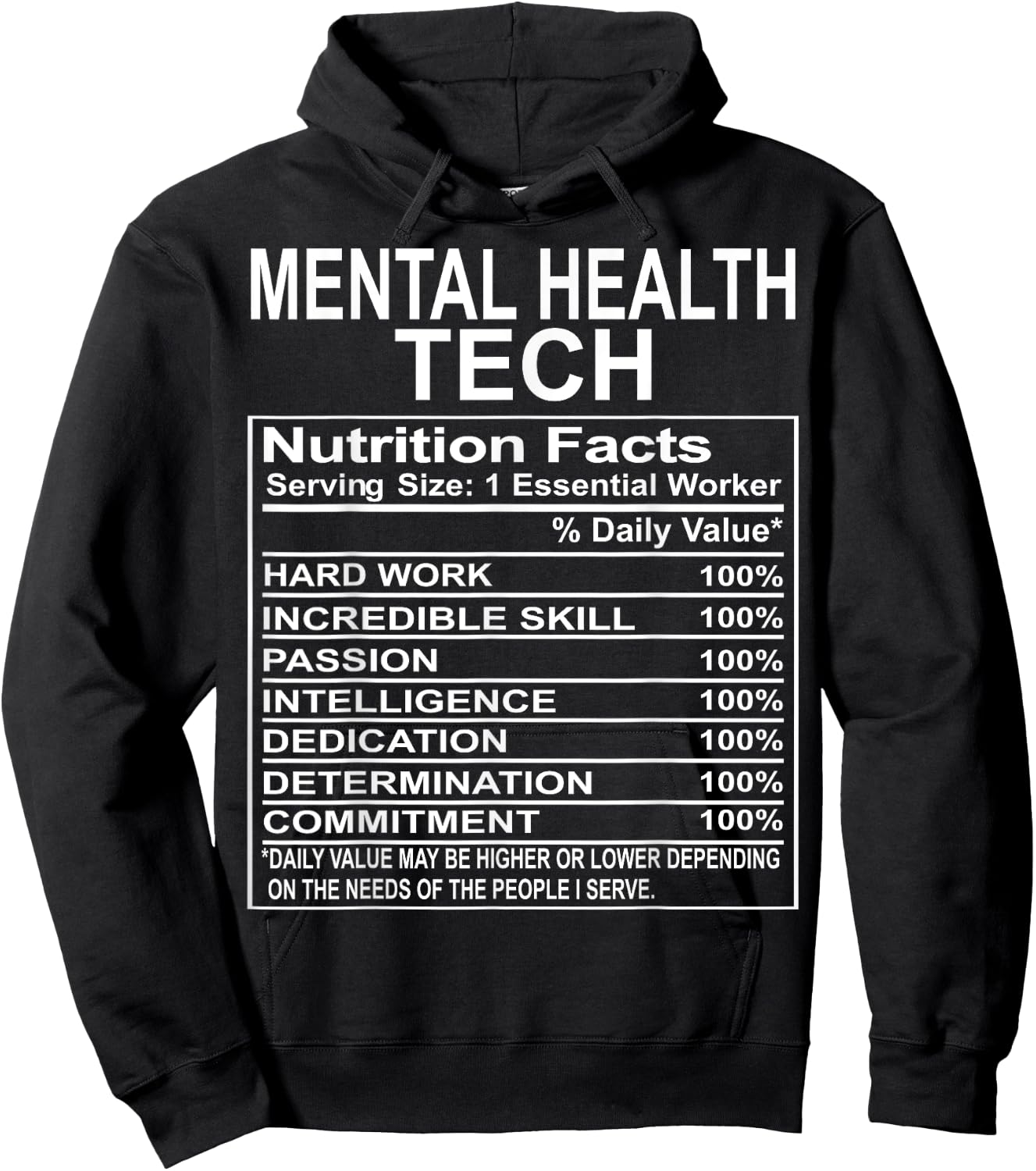 Mental Health Technician Gifts Appreciation Funny Hoodie - Hoodie | Black