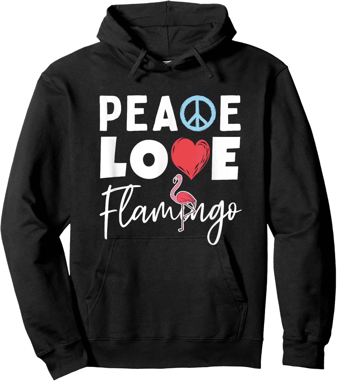 Zoo Keeper Gift Peace Love Flamingo Hoodie - Hoodie | Black