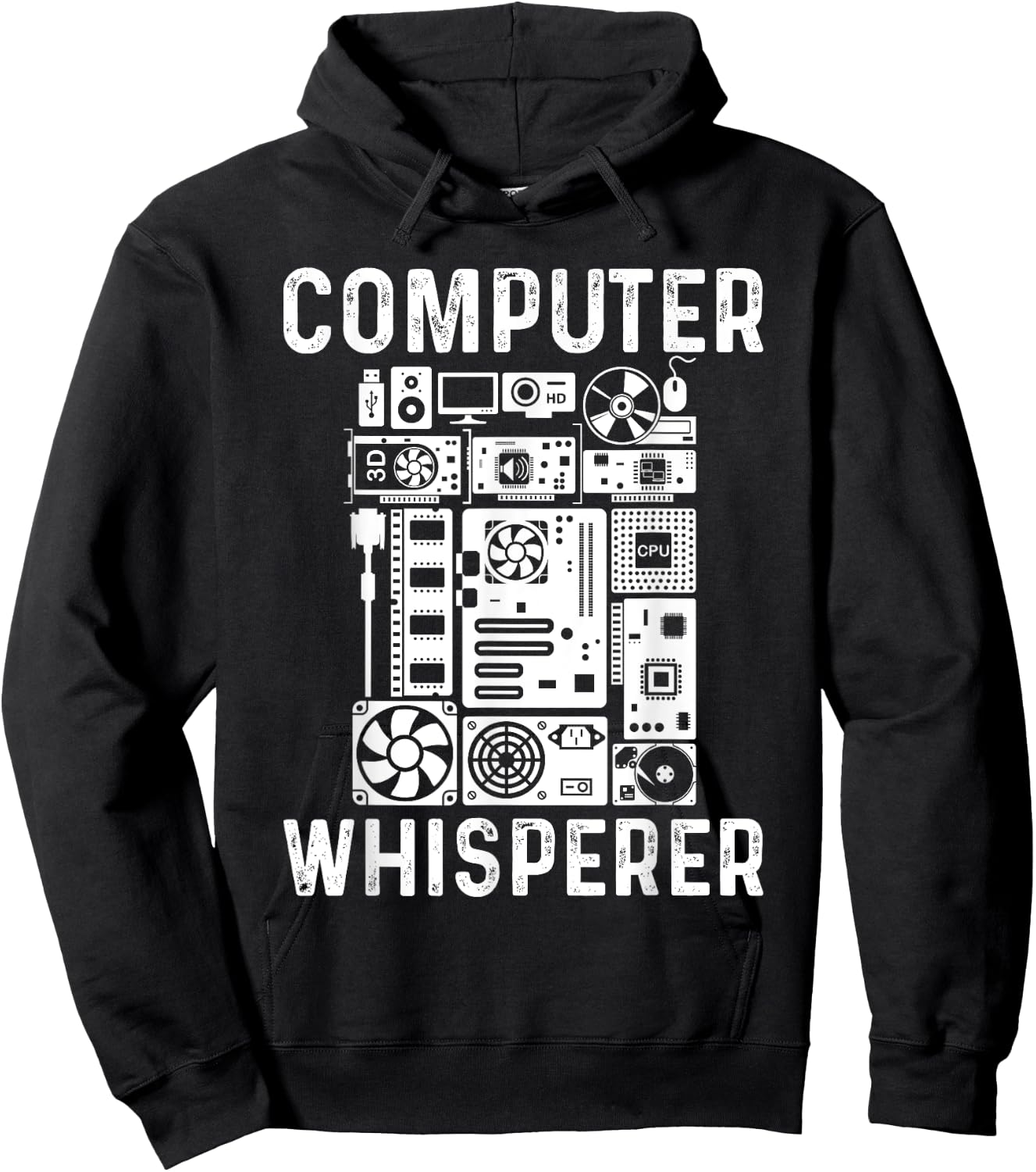 Funny Computer Geek Tech Nerd Gift Men Women Cool Support Hoodie - Hoodie | Black