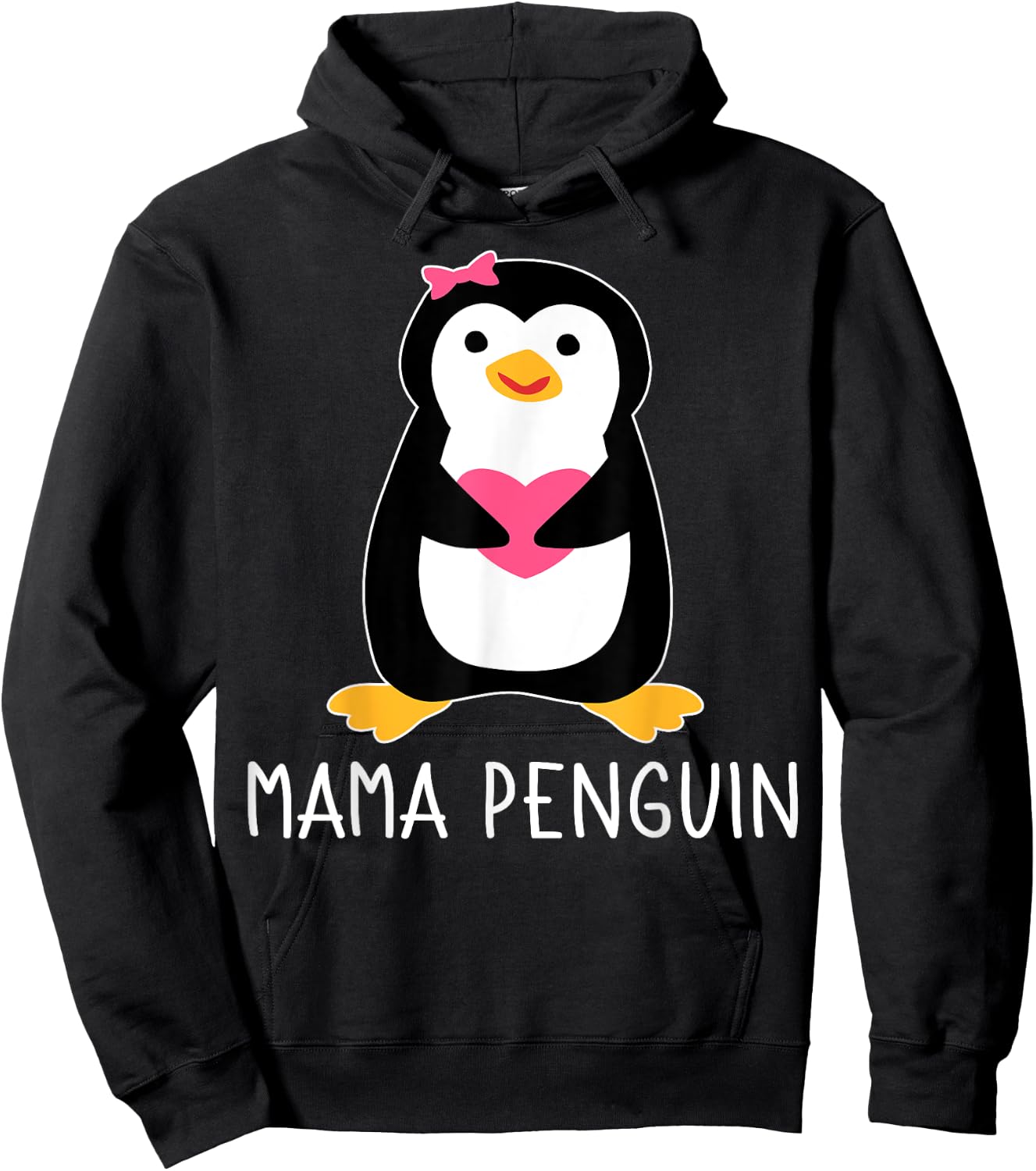 Penguin Mama Flightless Bird Lover Mother's Day Mommy Mom Hoodie - Hoodie | Black