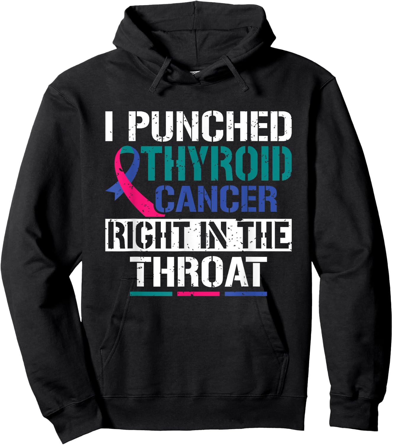 I Punched Thyroid Cancer Right In The Throat Warrior Hoodie - Hoodie | Black