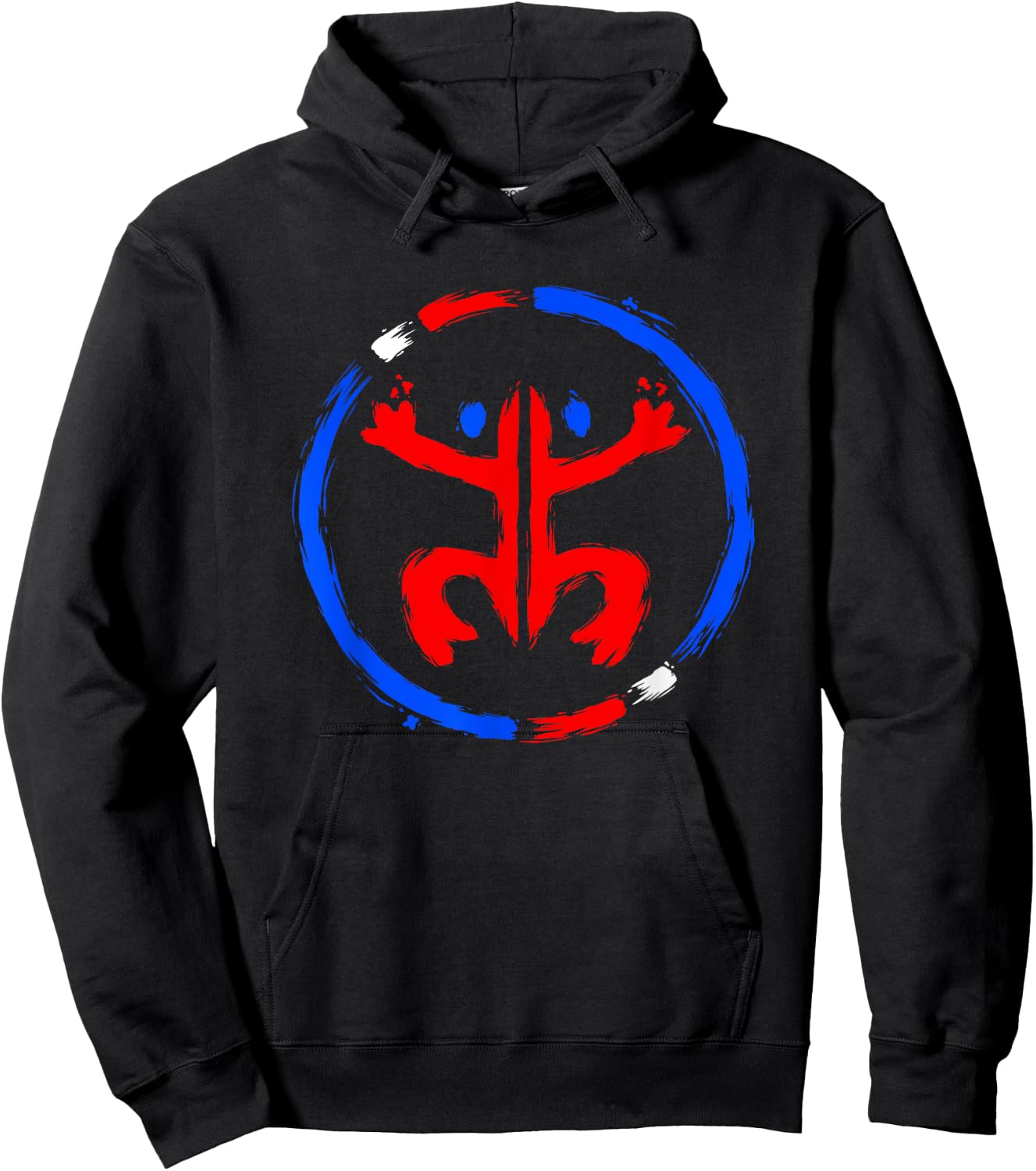 Puerto Rico Coqui Frog Taino - Boricua Brush Style Hoodie - Hoodie | Black