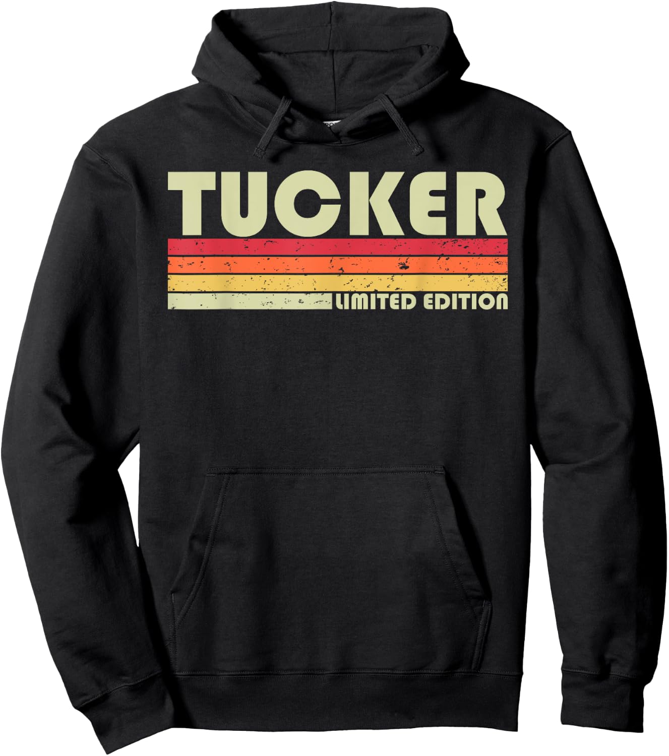 Tucker Surname Funny Retro Vintage 80s 90s Birthday Reunion Hoodie - Hoodie | Black