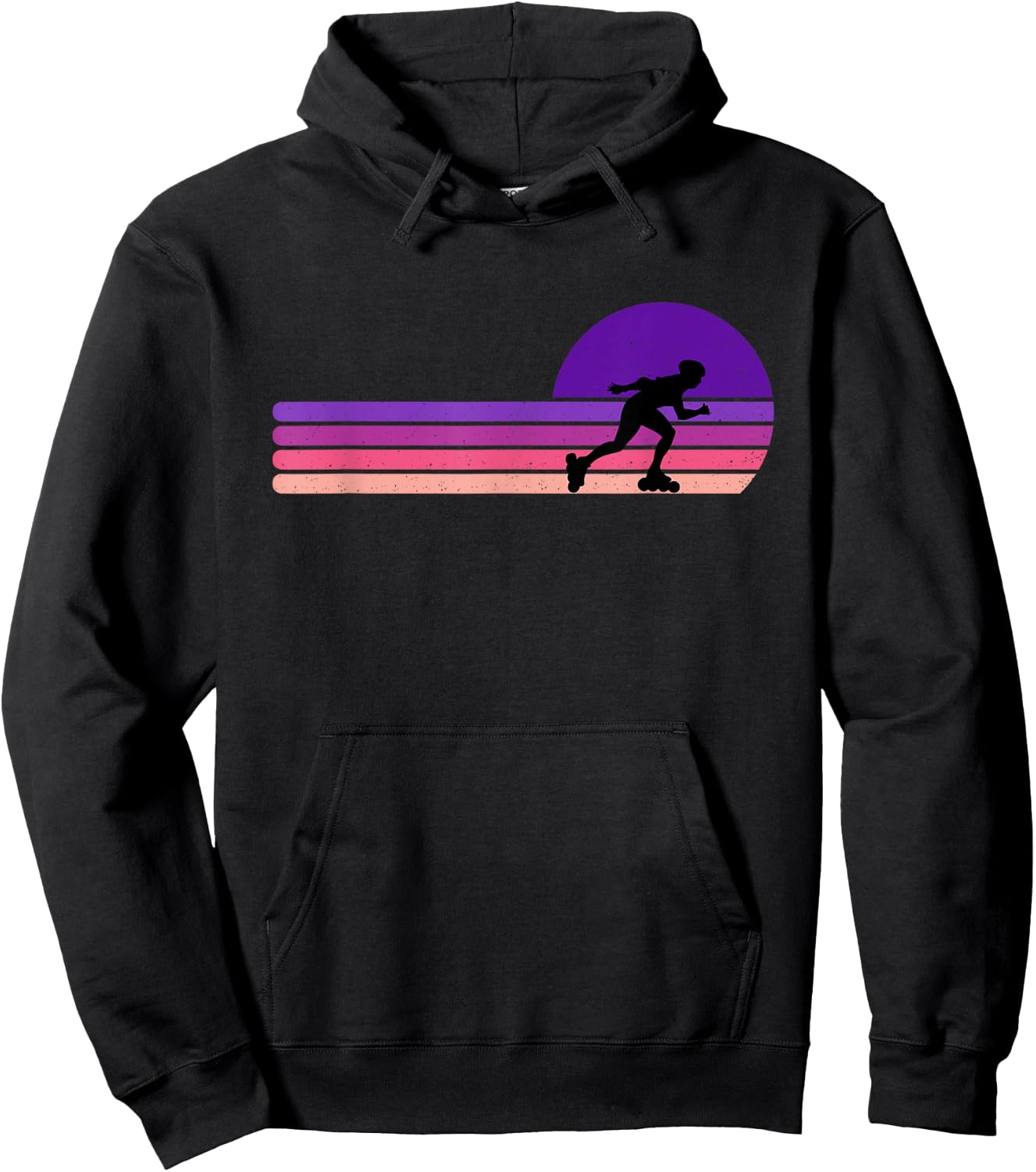 Rollerblading Funny Girly Retro Vintage Gift Hoodie - Hoodie | Black