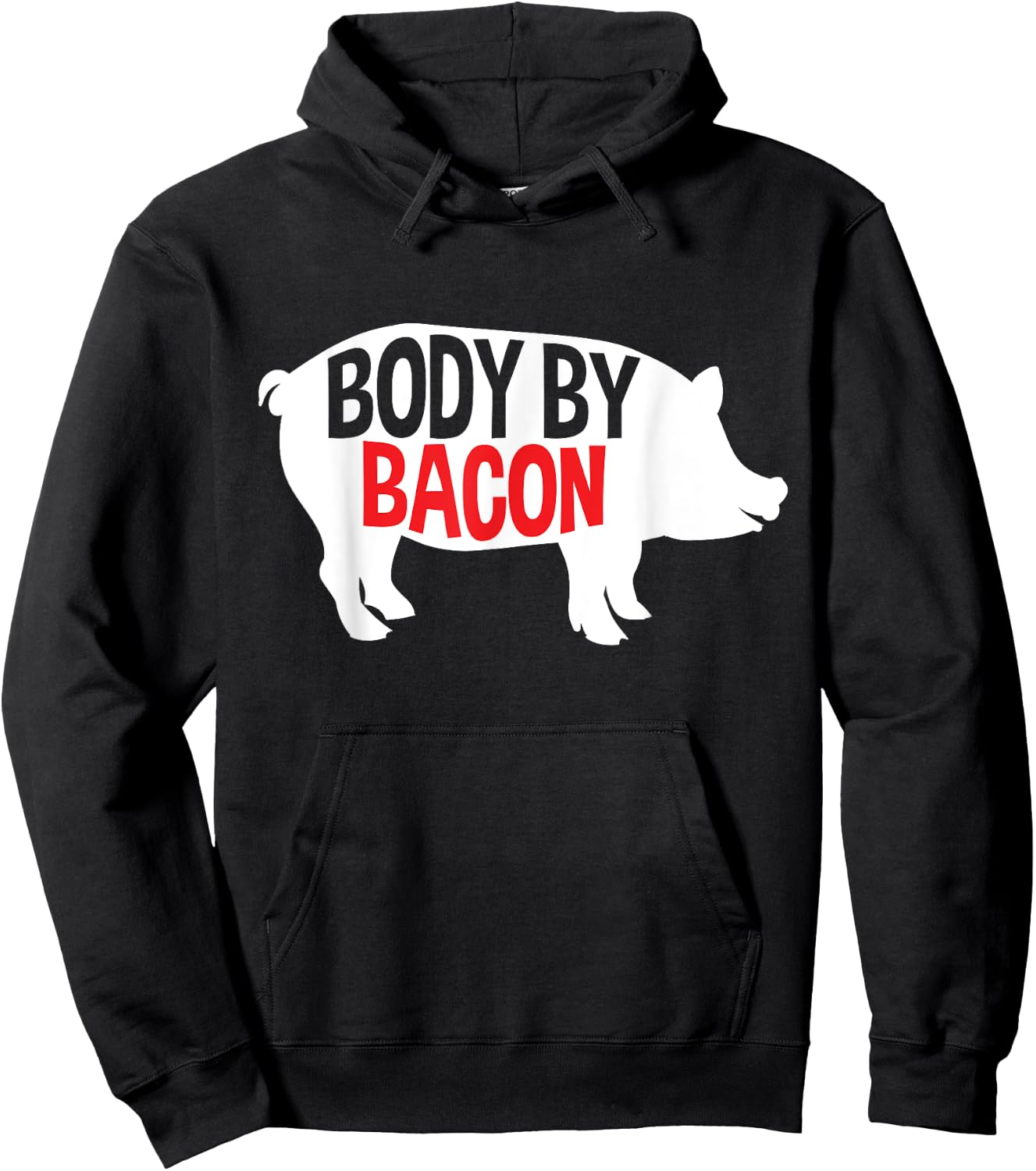 Body By Bacon Low Carb High Fat Ketogenic Diet Fat People Hoodie - Hoodie | Black