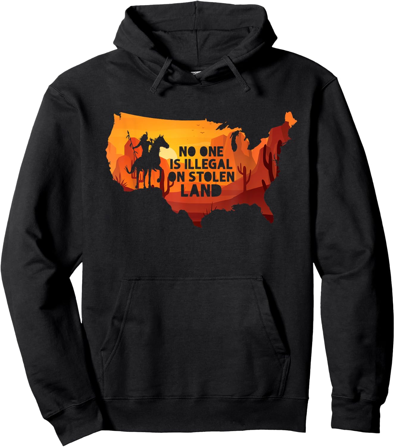 No One Is Illegal On Stolen Land Support Immigration Hoodie - Hoodie | Black