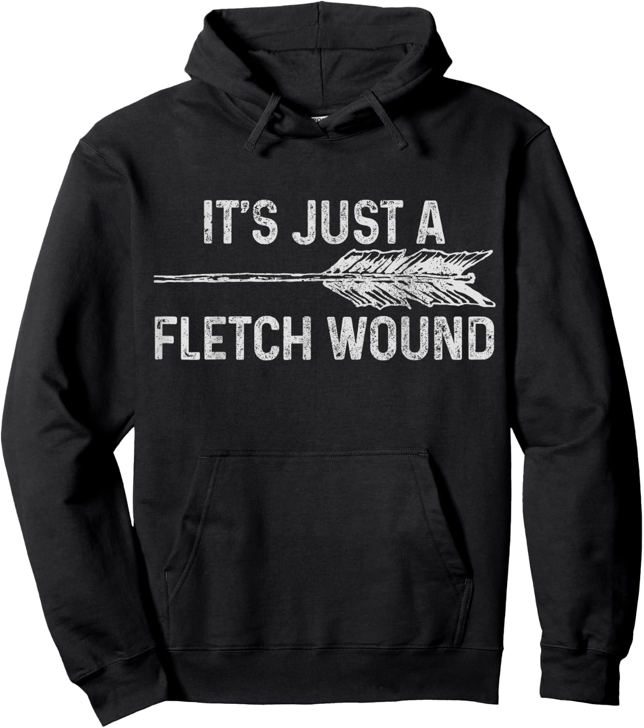 It's Just A Fletch Wound Archery Bowhunting Bowhunter Gift Hoodie - Hoodie | Black