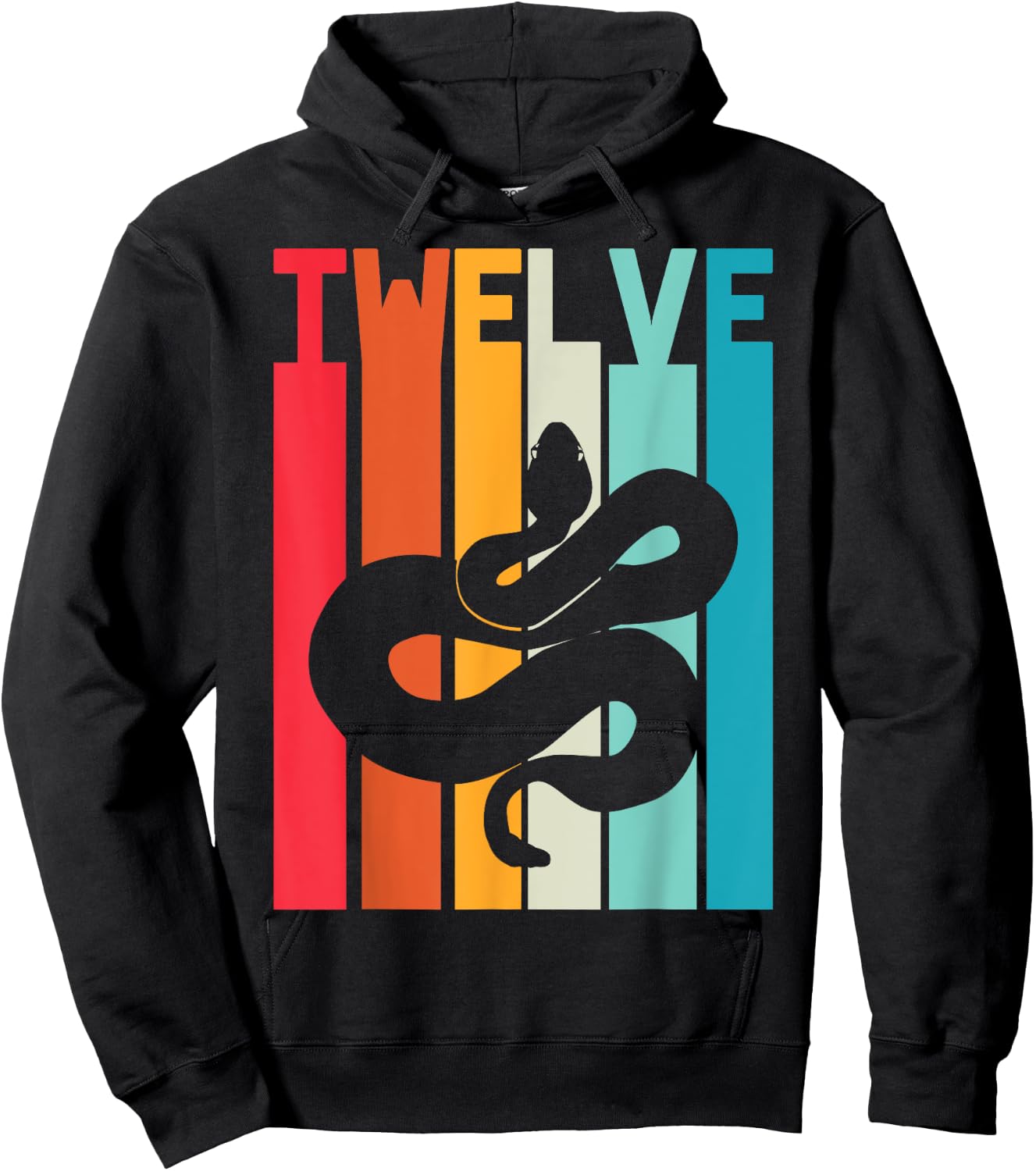 12th Birthday Vintage Snake Lover Pet Reptile 12 Years Old Hoodie - Hoodie | Black