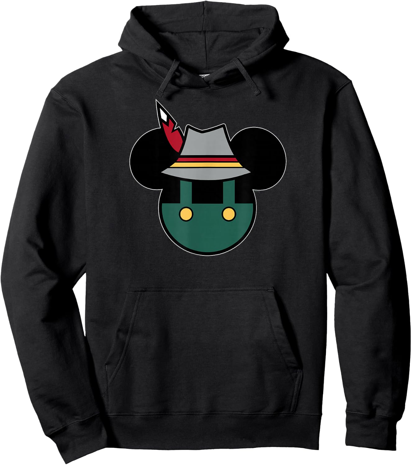 Disney Mickey Mouse Logo Oktoberfest German Hat & Lederhosen Hoodie - Hoodie | Black