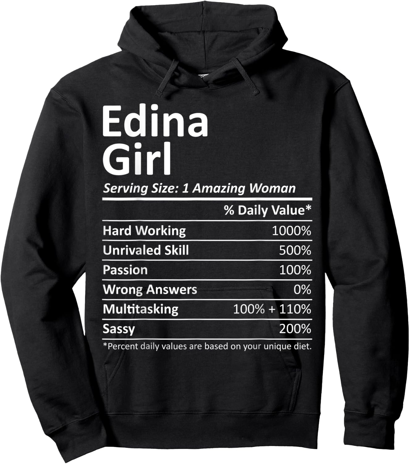 EDINA GIRL MN MINNESOTA Funny City Home Roots USA Gift Hoodie - Hoodie | Black