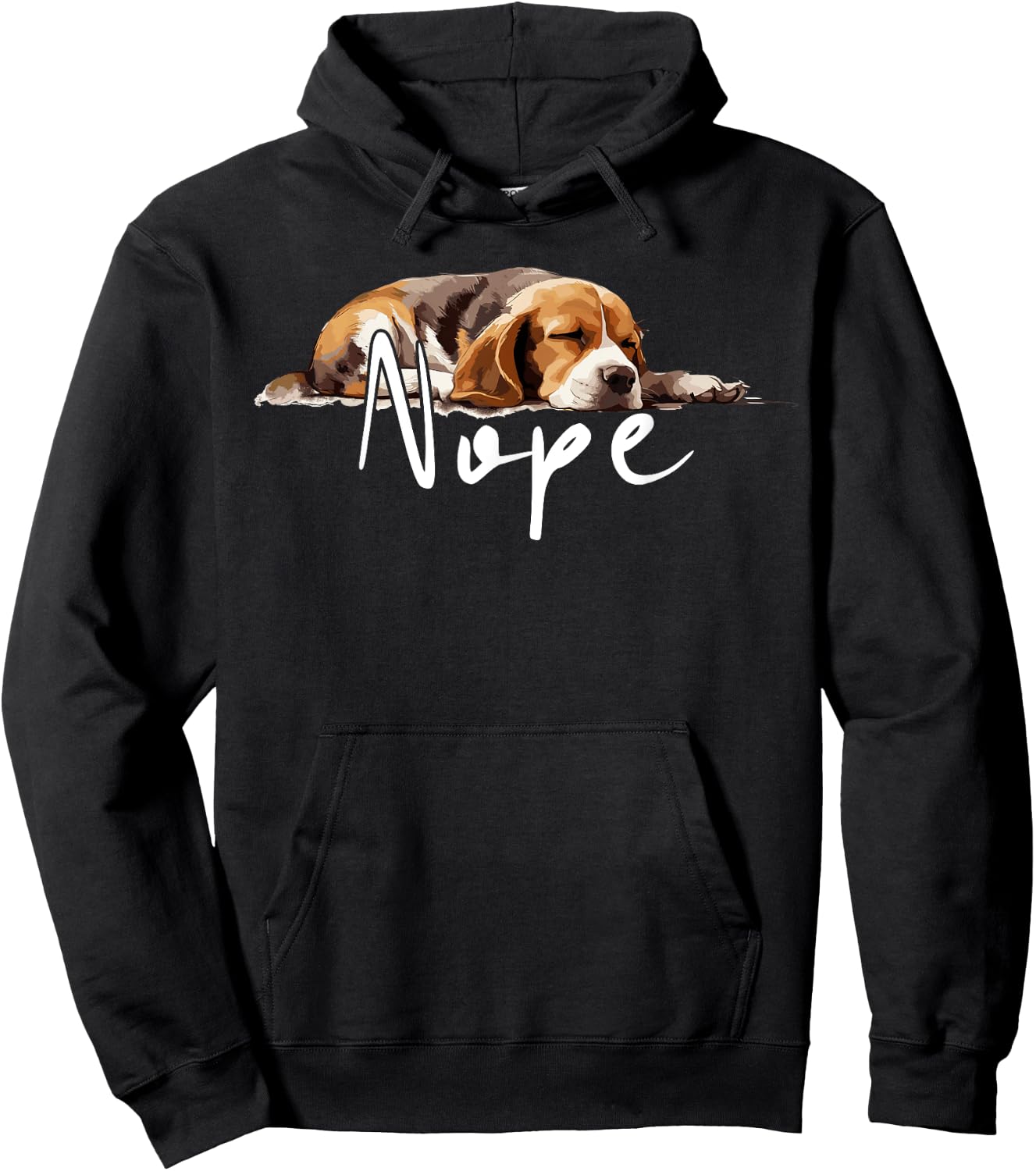 Nope Lazy Beagle Funny Dog Lover Cute Beagle Men Women Kids Hoodie - Hoodie | Black