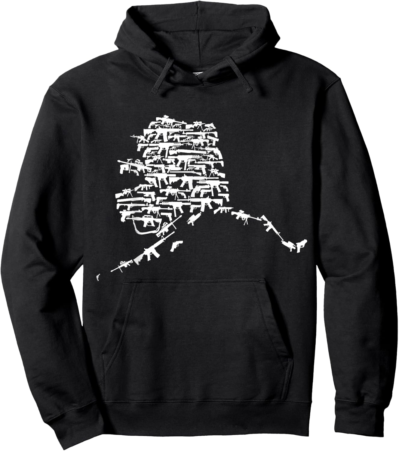 State of Alaska made up of Guns 2nd Amendment Hoodie - Hoodie | Black