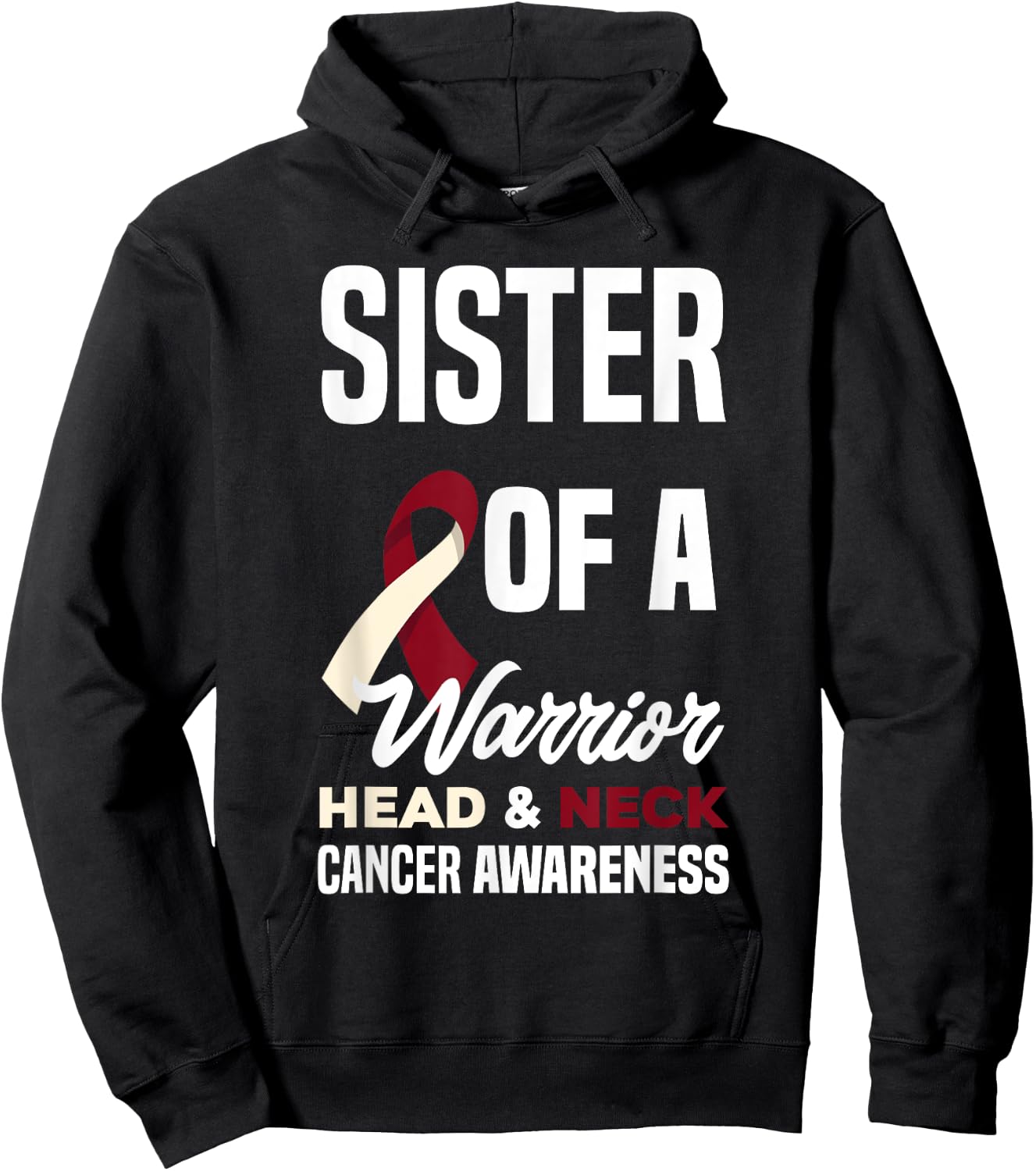 Proud Sister Of A Warrior Head & Neck Cancer Awareness Hoodie - Hoodie | Black