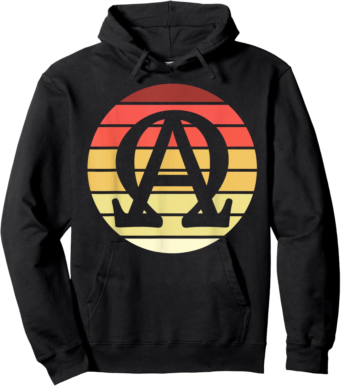 Alpha and Omega Symbol Retro Sunset Art Catholic Men Priests Hoodie - Hoodie | Black
