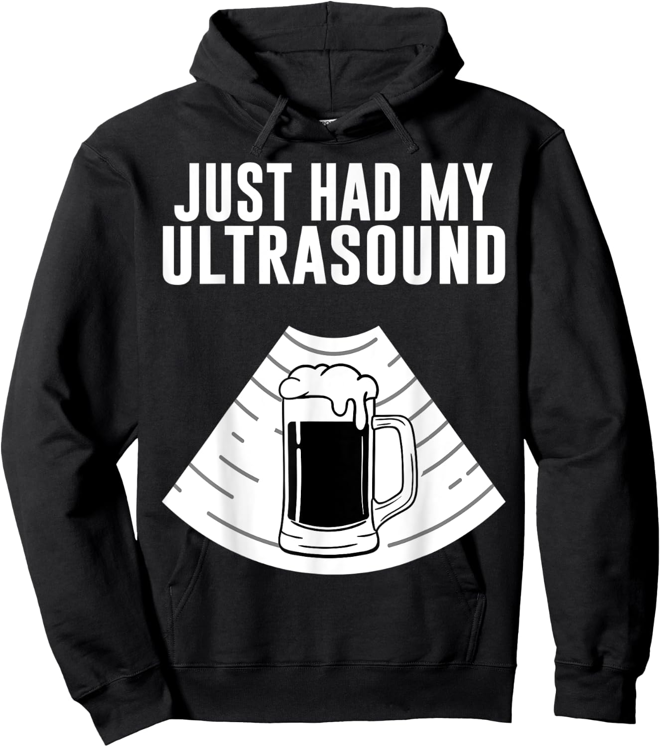 Fat Beer Belly Costume Pregnant Just Had My Ultrasound Gift Hoodie - Hoodie | Black