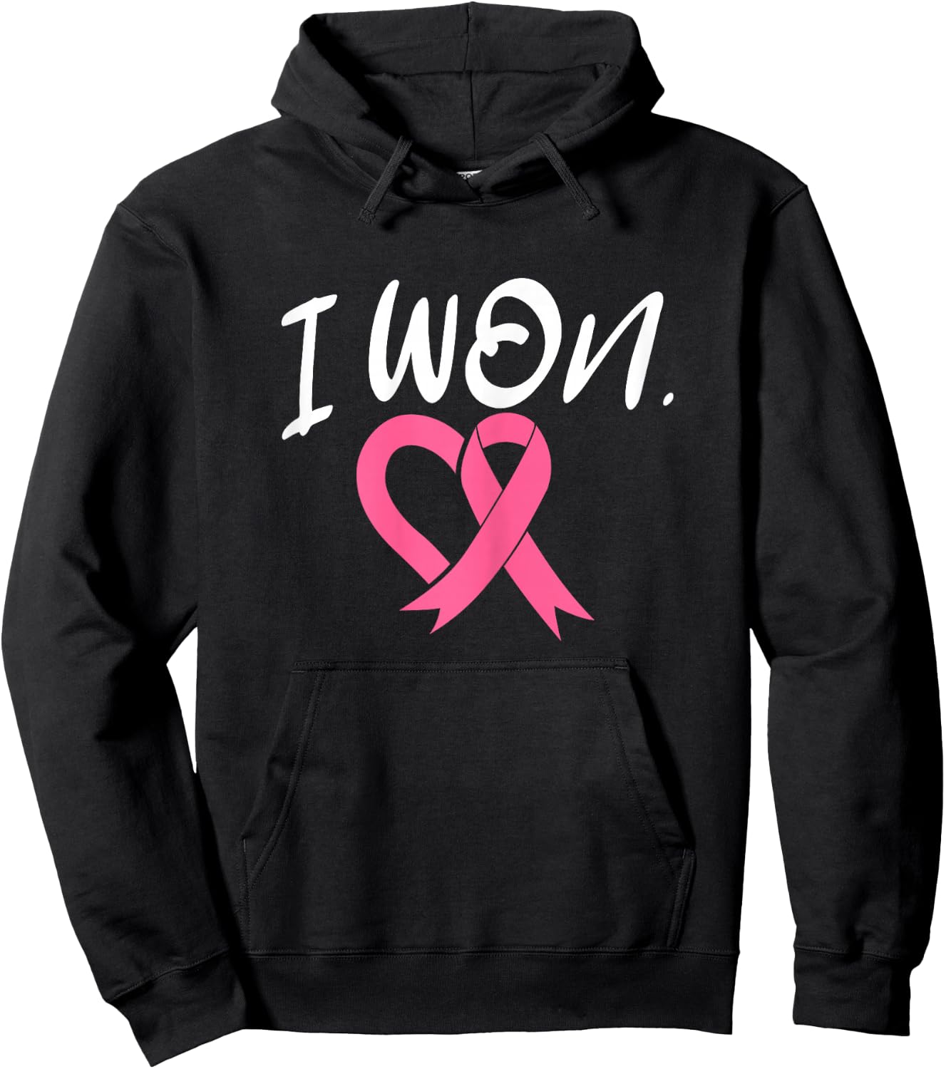 I Won Breast Cancer Awareness Support Pink Ribbon Survivor Hoodie - Hoodie | Black