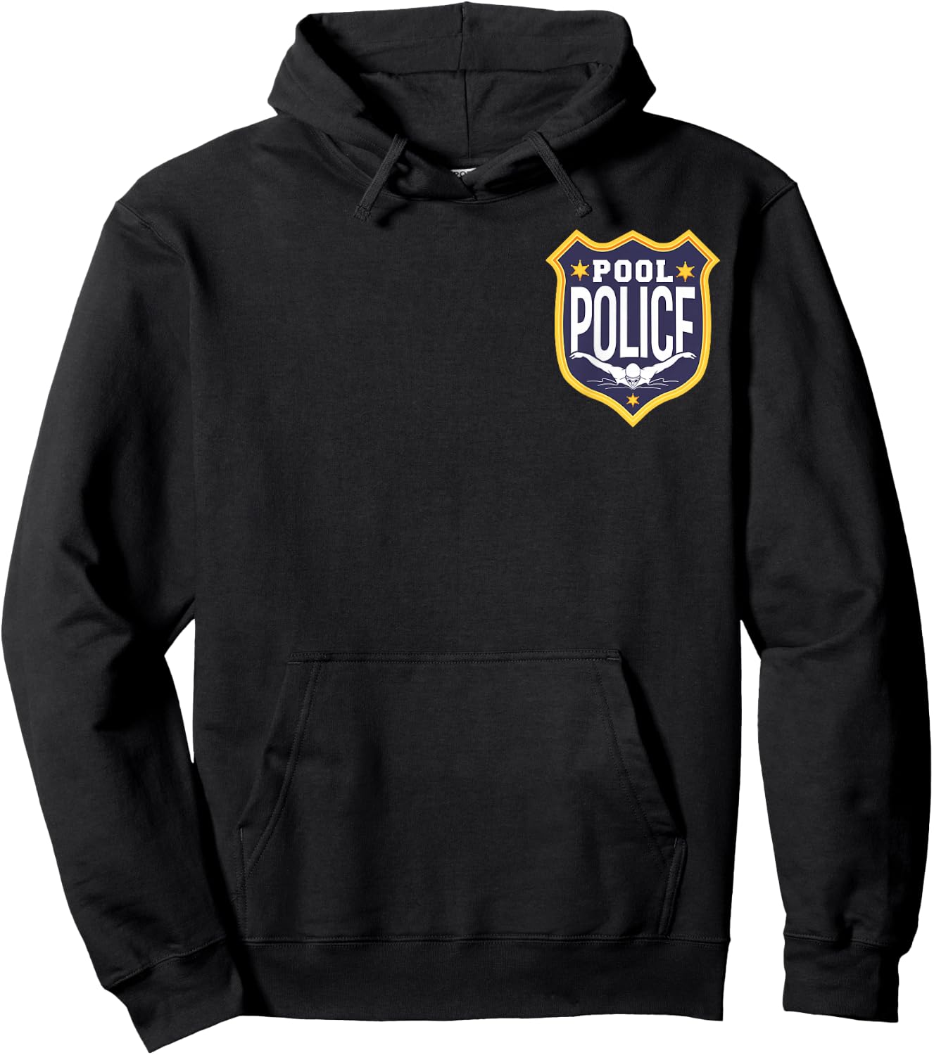 Swimming Swimmer Swim Pool Police Coach Dad Badge Hoodie - Hoodie | Black