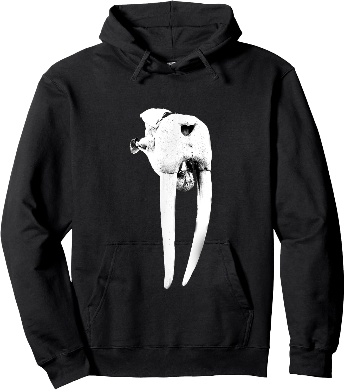 Fossilized Walrus Skull Tusk Hoodie - Hoodie | Black