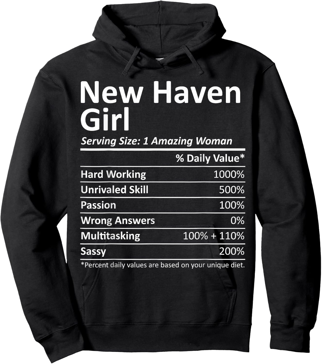 NEW HAVEN GIRL CT CONNECTICUT Funny City Home Roots USA Gift Hoodie - Hoodie | Black